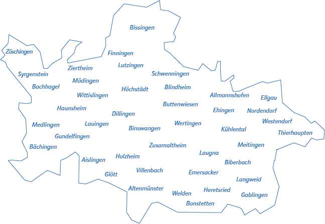 Der Stimmkreis Augsburg-Land-Dillingen (704) und seine Gemeinden